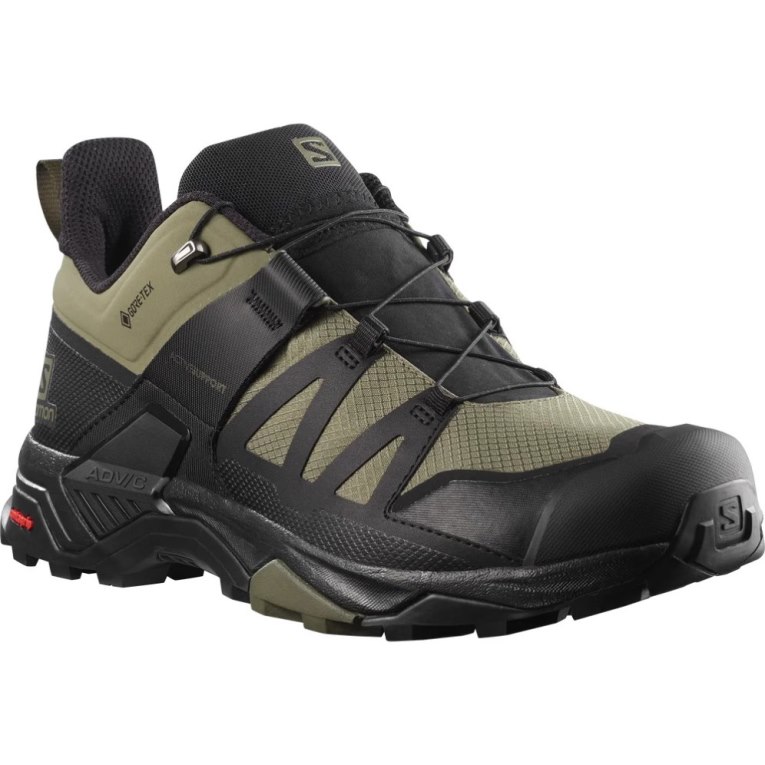 Black / Olive Salomon X Ultra 4 GTX Men's Hiking Shoes | IE RO8465